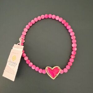 NWT Kendra Scott Pink Beaded Heart Bracelet